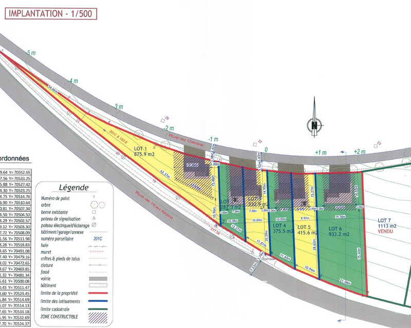 Terrain de 32a av projet de 6 habitations passives - Terrain avec projet - rue du centre - l escaillère