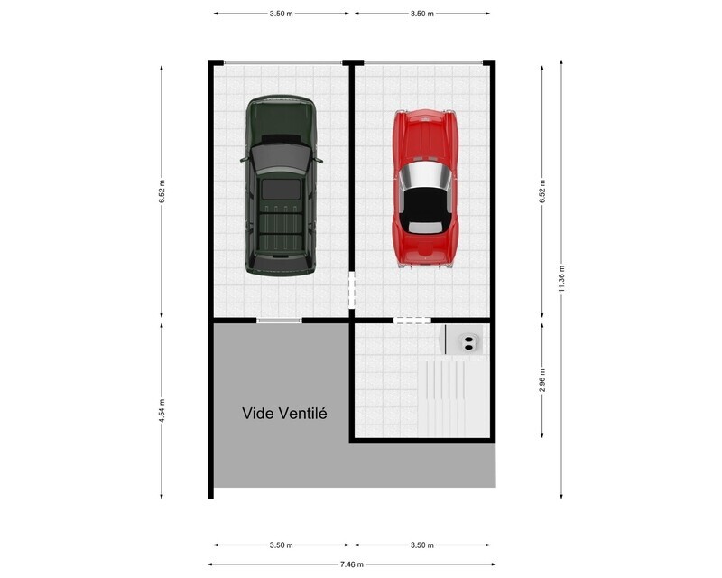 Spacieuse maison 4 ch avec double-garage et jardin - Plan rdc - rue saint-roch 71 - nismes