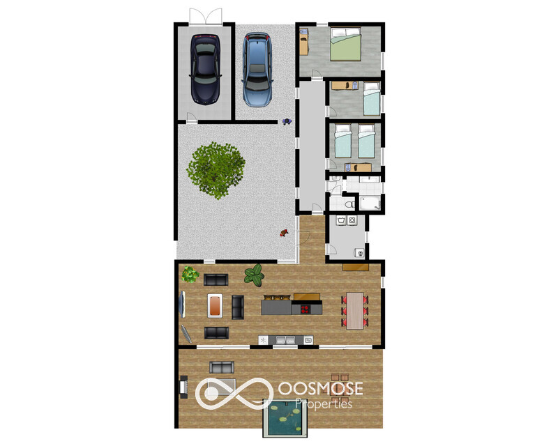 Villa d'architecte de plain-pied sur 27a prox Lacs de l'Eau d'Heure - Plan - rue du hernoy 8 - froidchapelle