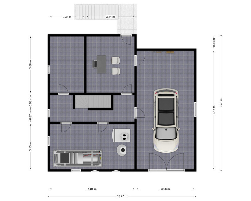Spacieuse maison 4-5ch av garage et jardin - Plan rez-1 - rue de la justice 17 - couvin