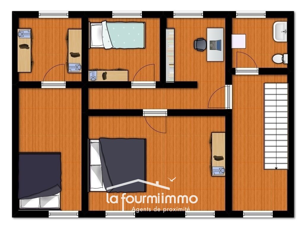 Maison 3ch avec garage & jardin - Plan 1er