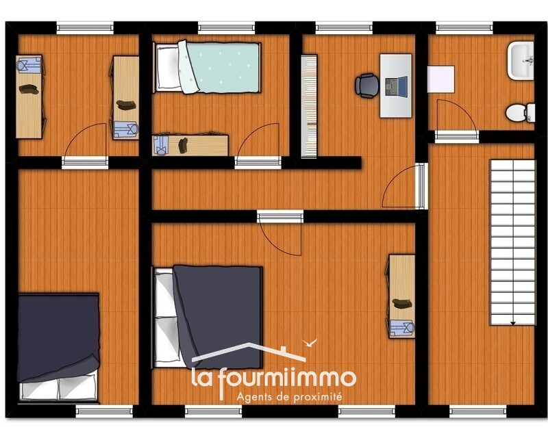 Maison 3ch avec garage & jardin - Plan 1er