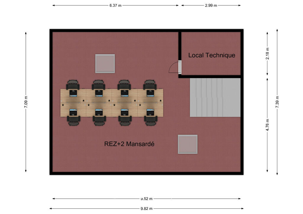 Immeuble de bureau avec belle visibilité - Rez+2 - rue du mont 8 - biesme
