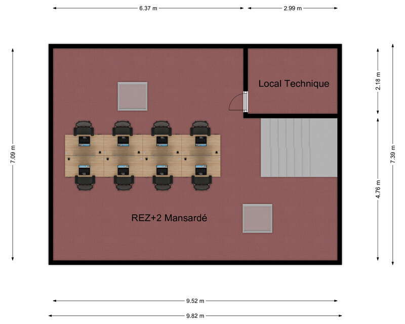 Immeuble de bureau avec belle visibilité - Rez+2 - rue du mont 8 - biesme
