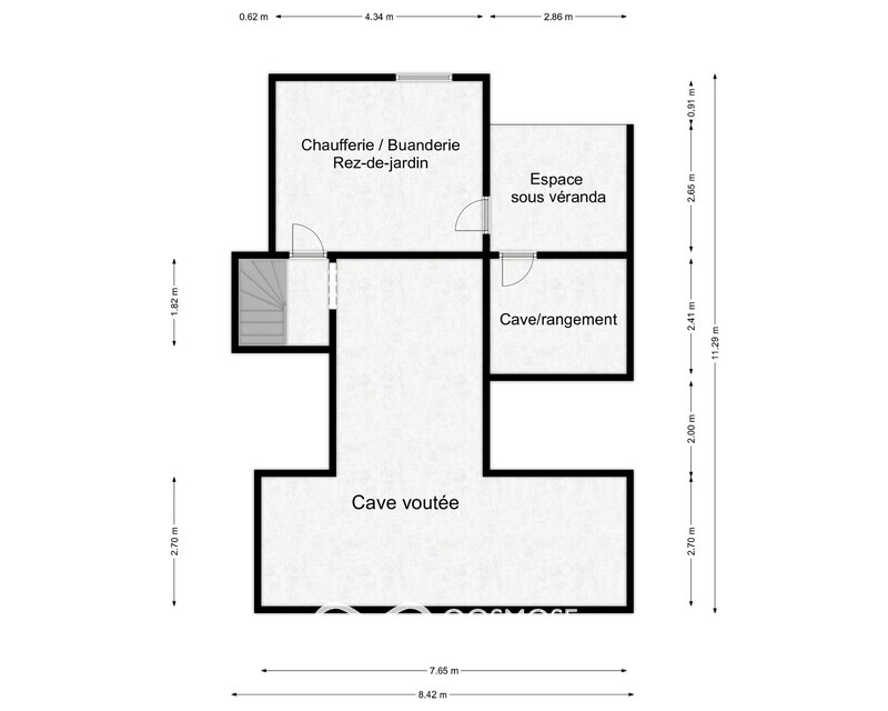 Charmante maison 4ch av belle vue  - Plan rez-1 - rue des corneilles 22 - merlemont