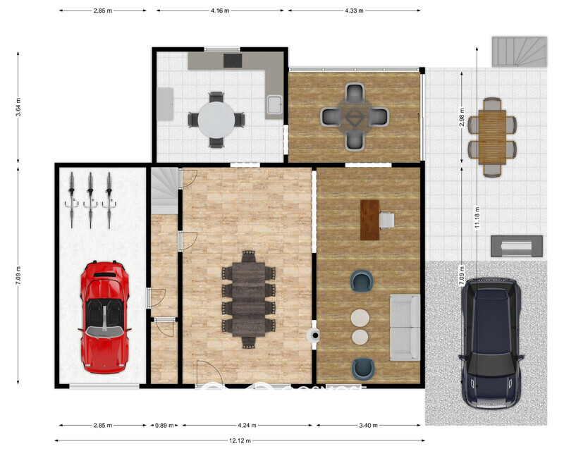 Charmante maison 4ch av belle vue  - Plan rez - rue des corneilles 22 - merlemont