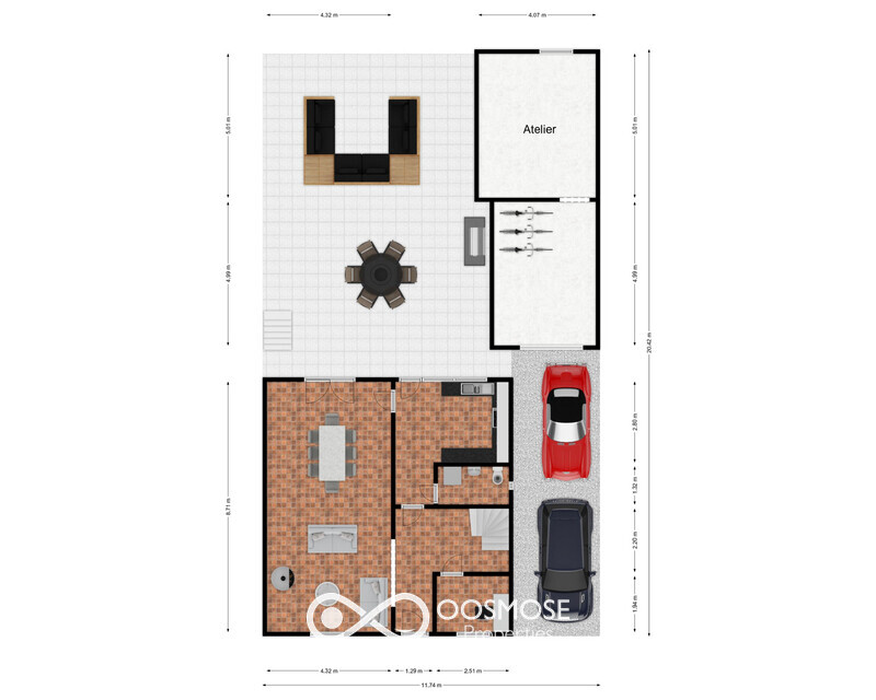 Maison 3ch av grande terrasse, annexe et jardin ds chemin sans issue - Plan rez - rue du chateau 22 - mazée