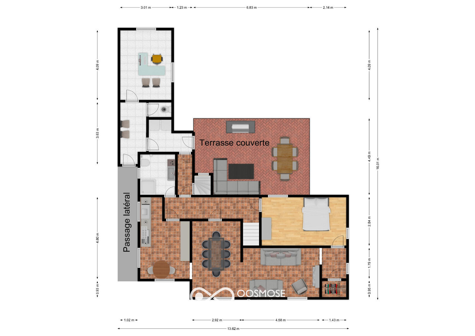 Belle maison 2-3ch idéalement située + Prof. libér. - Plan rez - rue du camp 21 - frasnes