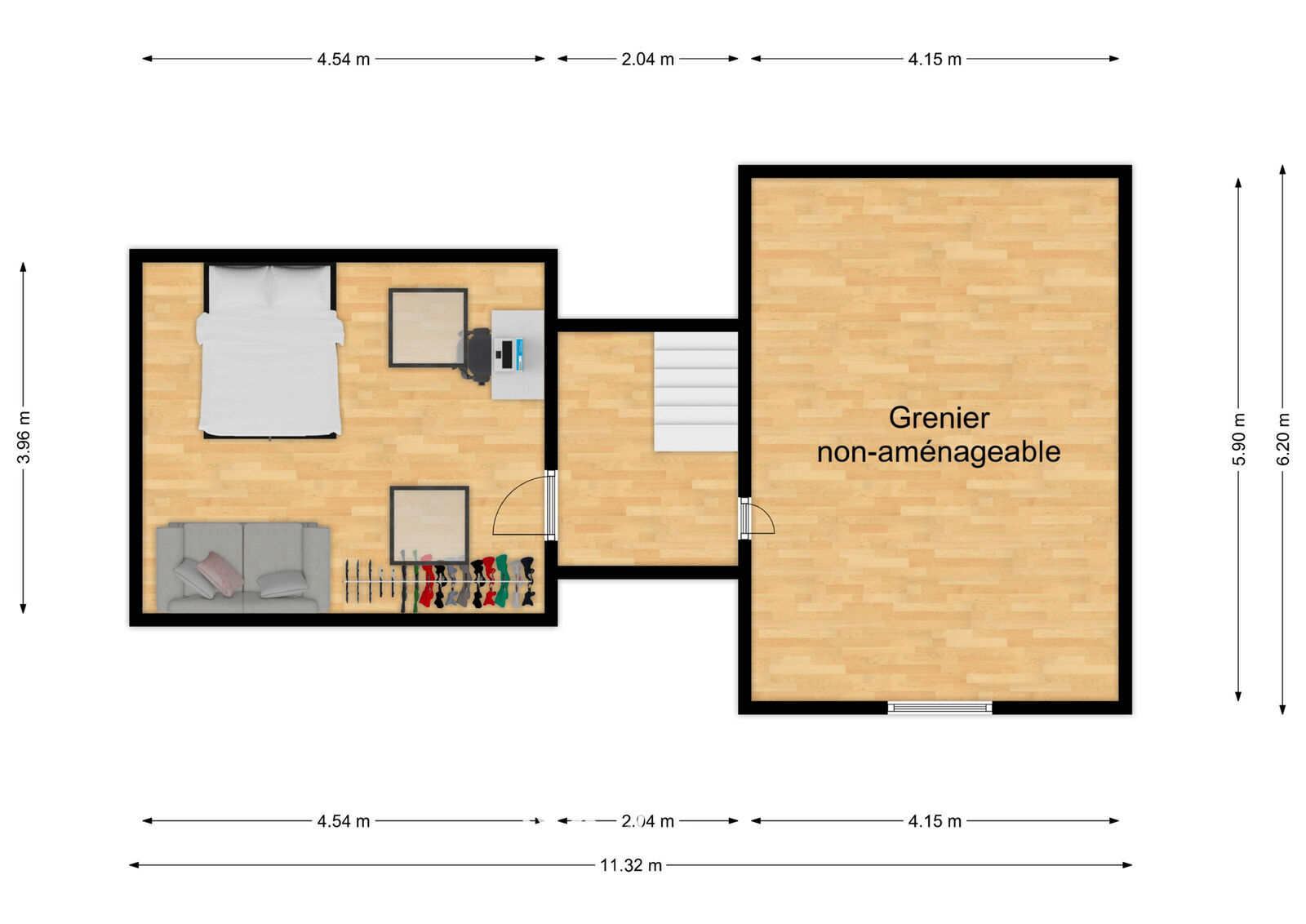Belle maison 2-3ch idéalement située + Prof. libér. - Plan rez+1 - rue du camp 21 - frasnes