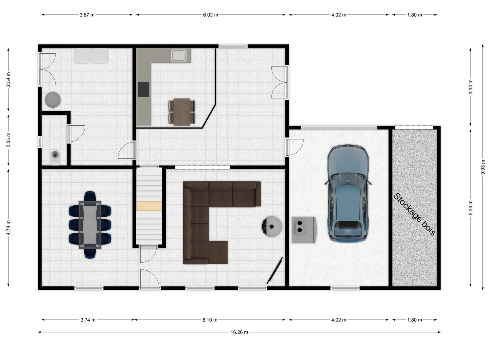 France/15' frontière - Maison av garage sur 6 ares - Lacs à 5' - Rez - rue charles de gaulle 21 - bourg-fidèle
