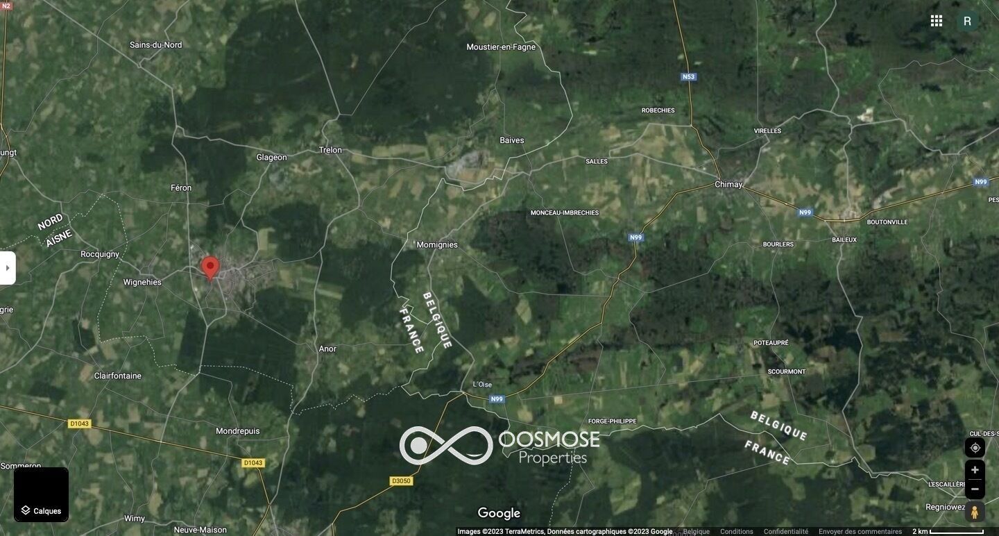 Magnifique maison de maitre à 15' de la Belgique (Fourmies-FR) - Vue satelitte 
