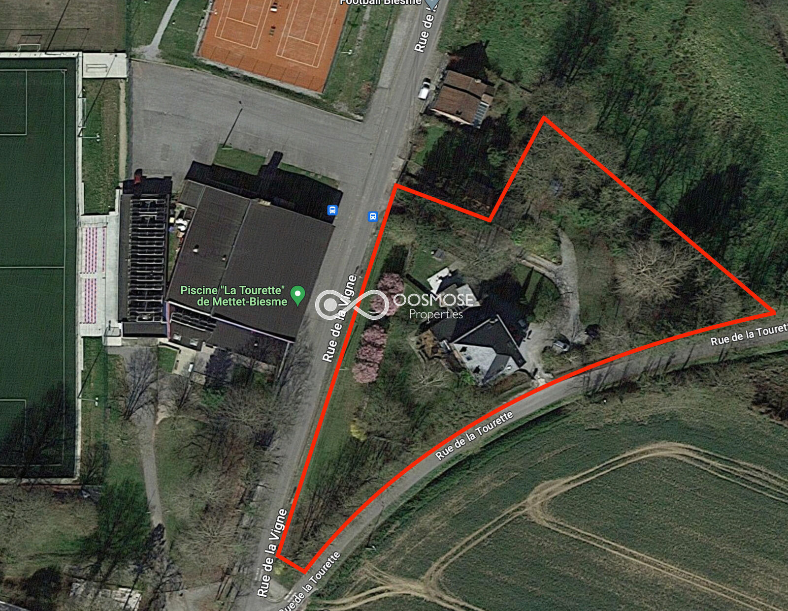 Ensemble immobilier de 2 logements + prof. libérale, 3 garages sur 33a - Vue sat - rue de la tourette 5-6 - biesme