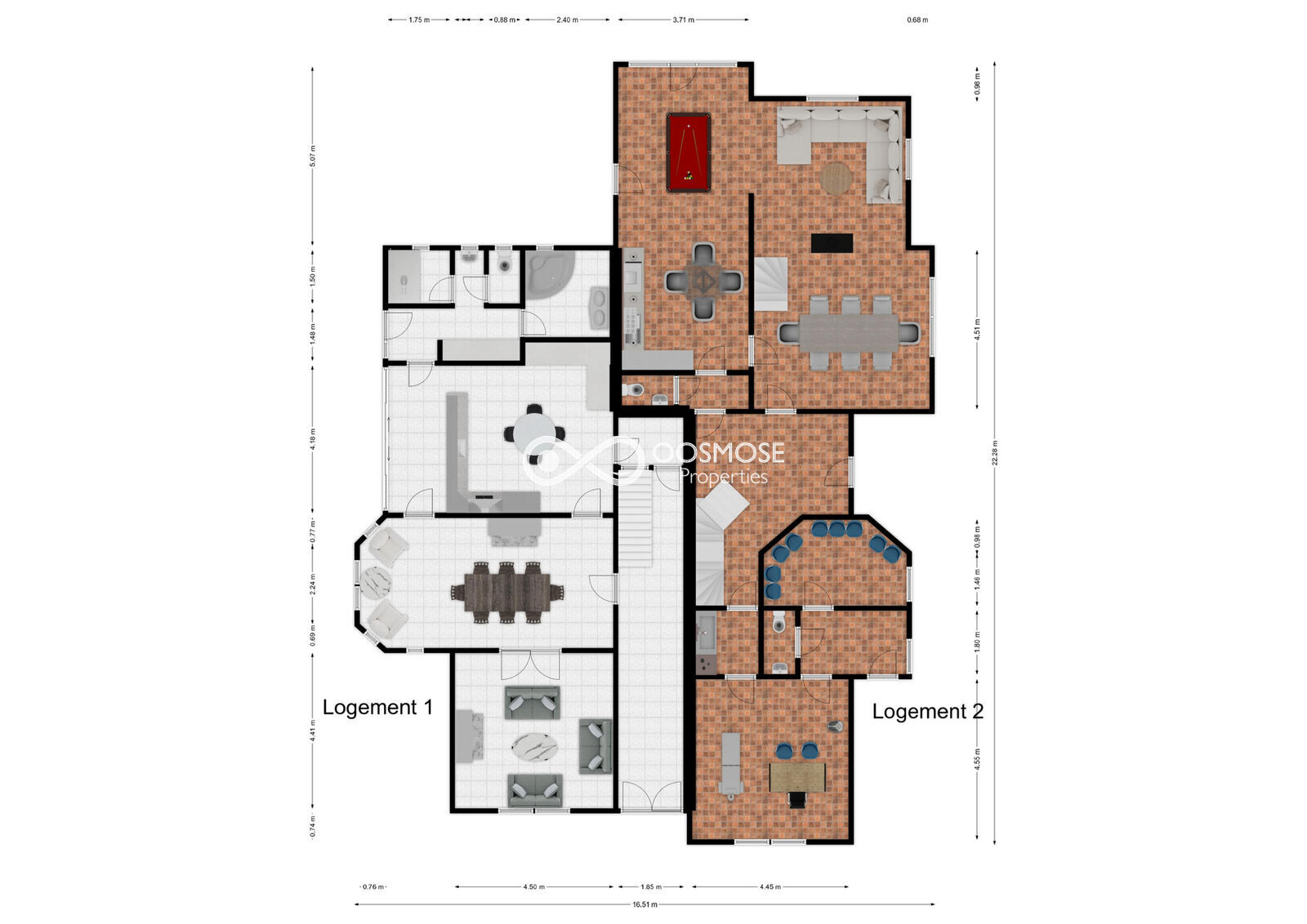 Ensemble immobilier de 2 logements + prof. libérale, 3 garages sur 33a - Rez - rue de la tourette 5-6 - biesme