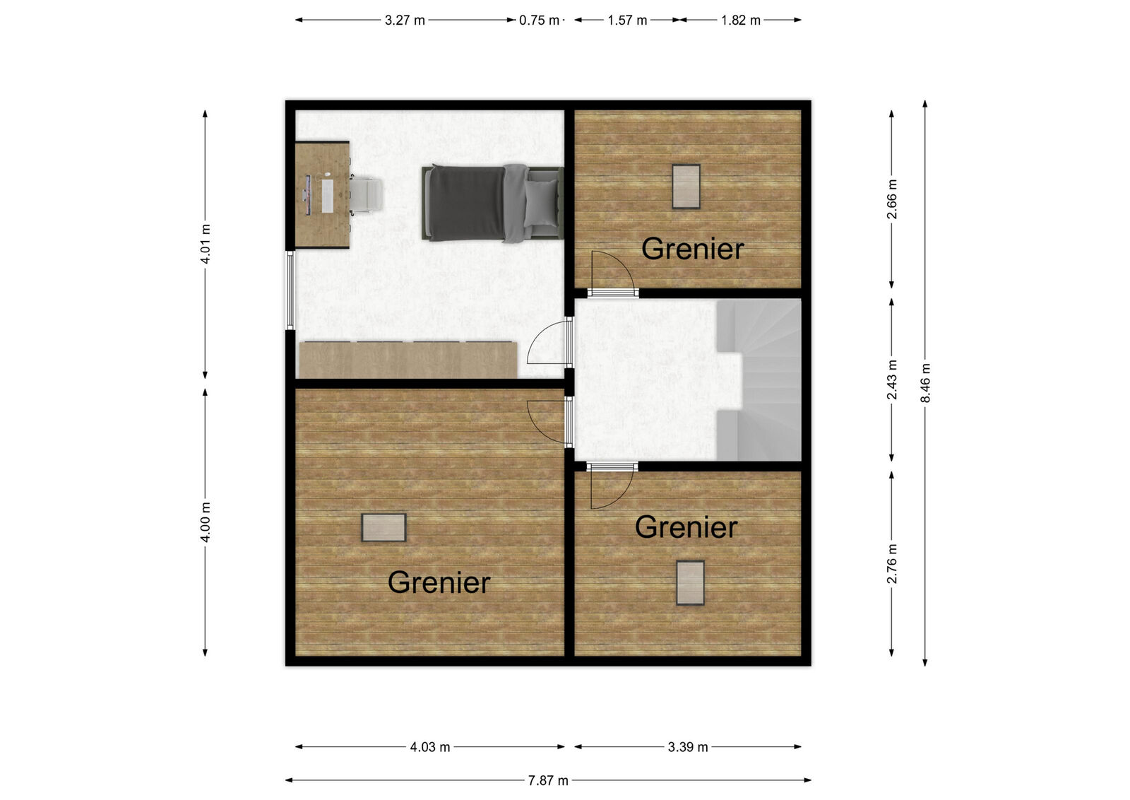 Maison 4ch avec +/- 16a de terrain, proche du centre - Rez+2 - rue adolphe goutiier 15 - couvin