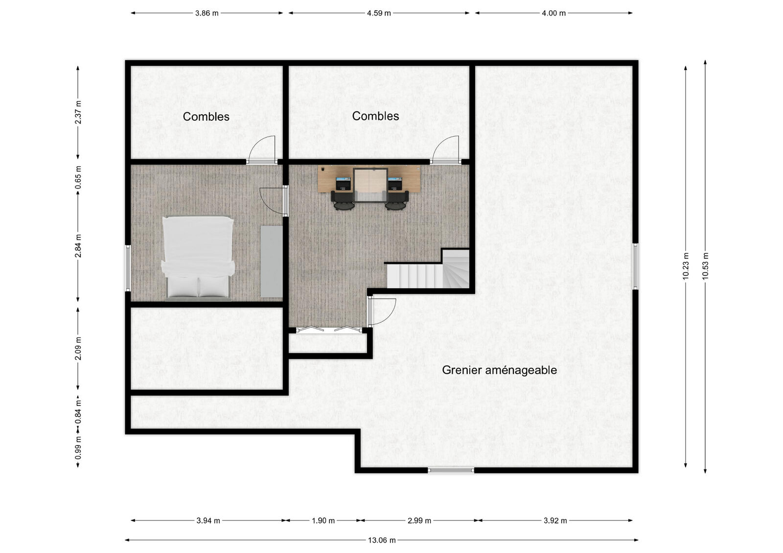 France/15' Belg. - Villa plain-pied 4ch av garage, prox. Lacs  - Rez+1