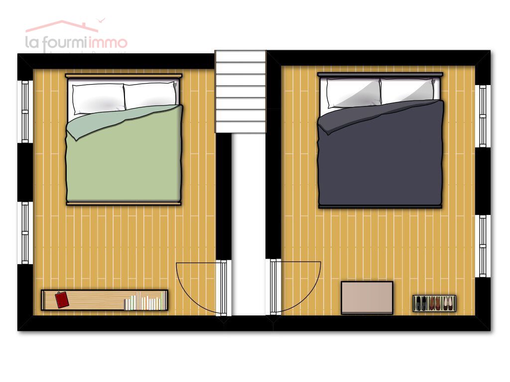 Maison 2ch avec grand garage et jardin - Etage