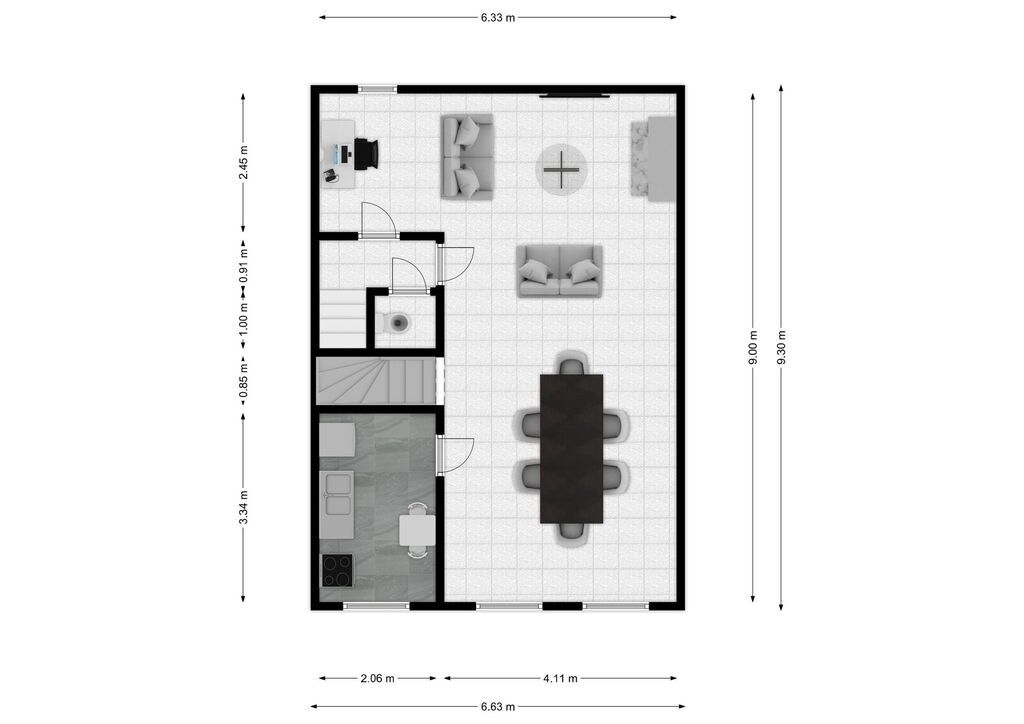 Maison bel-étage avec garage ss jardin - Plan rez+1 - rue du monument 34 - frasnes