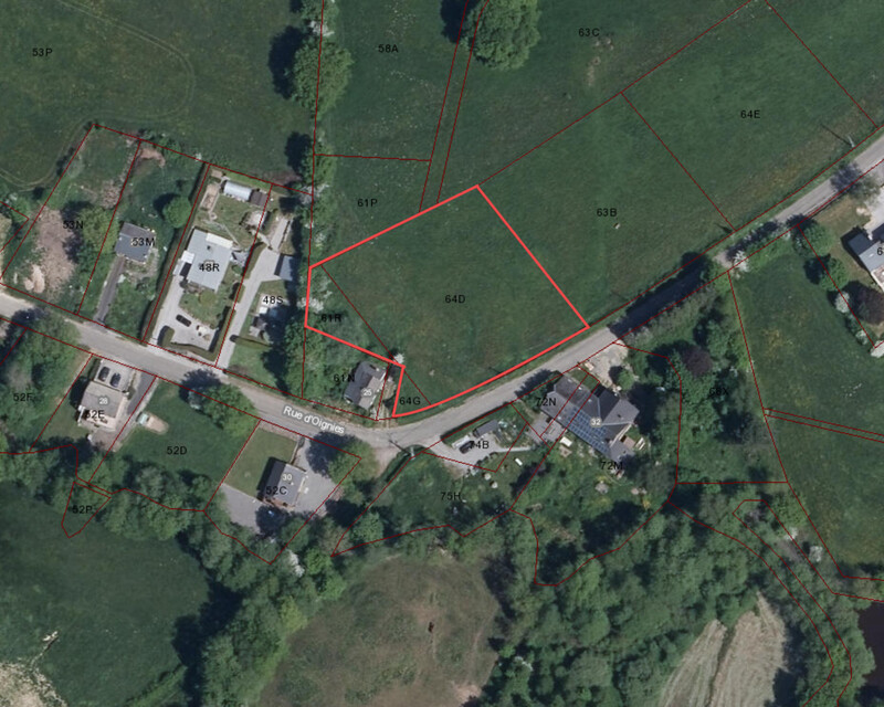 Terrain à bâtir de 27 ares 73 centiares - Vue aérienne parcelle complète - rue d oignies - bruly