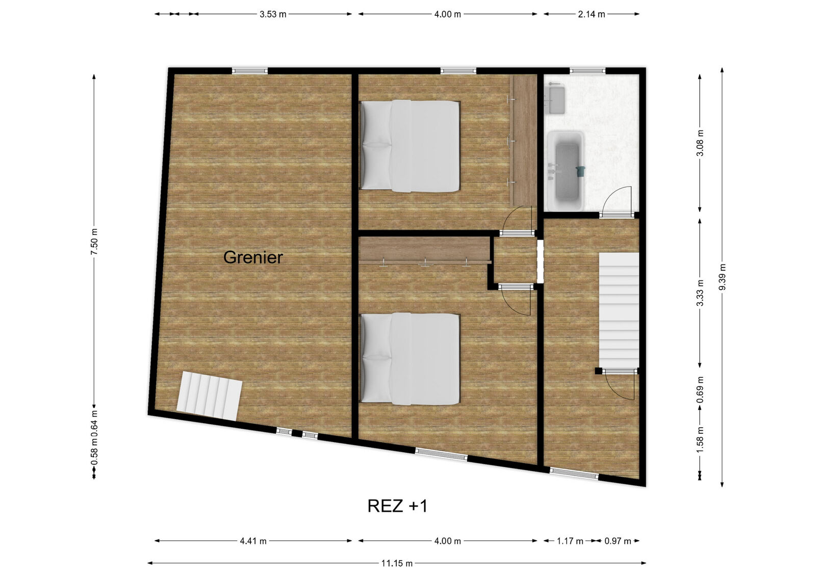 Maison 2ch+ avec garage et jardin  - Rez+1 - rue de la folie 16 - le mesnil