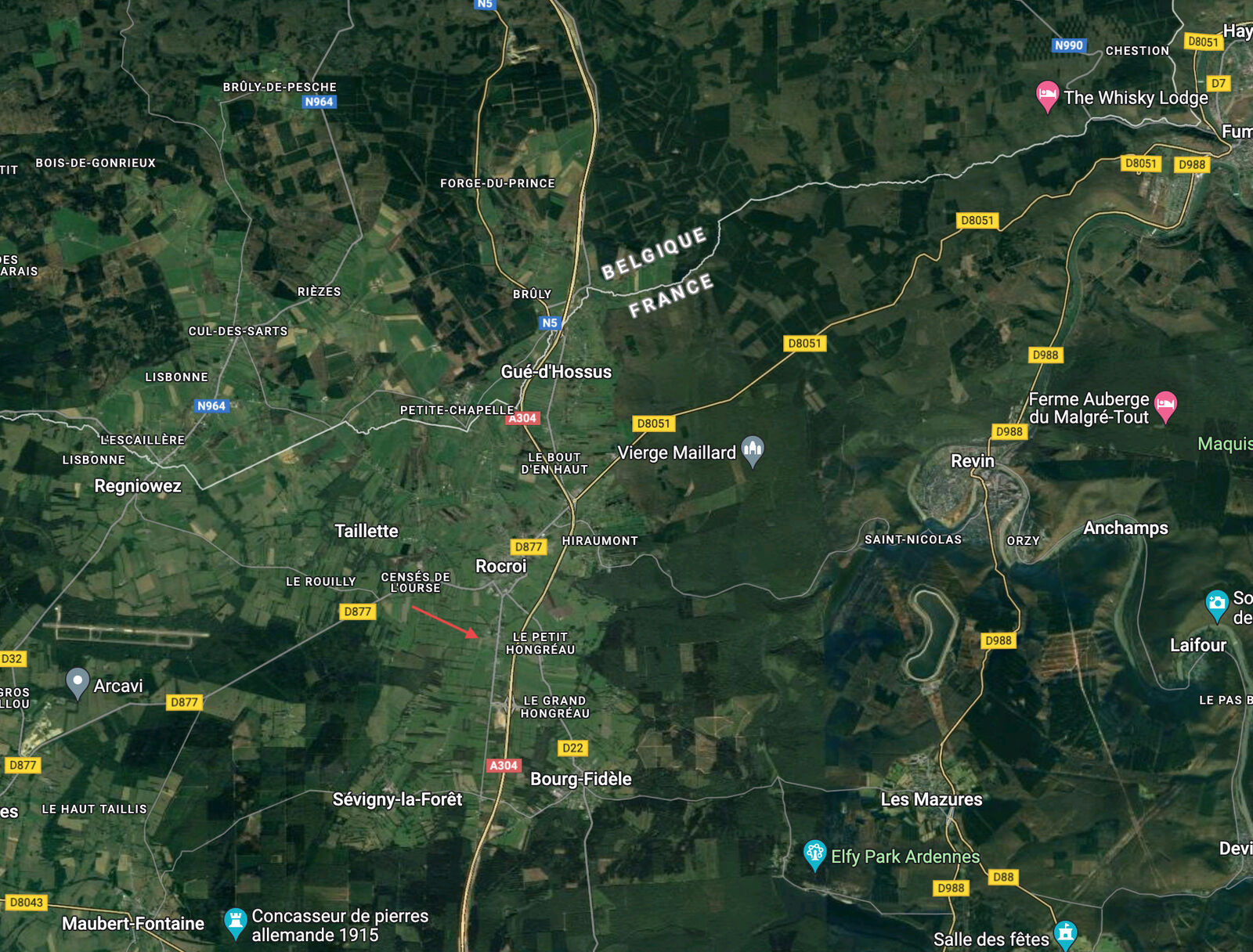 Rocroi 10' Belgique - Beau terrain à bâtir de 13 ares - Sat 2 - chemin bidot - rocroi