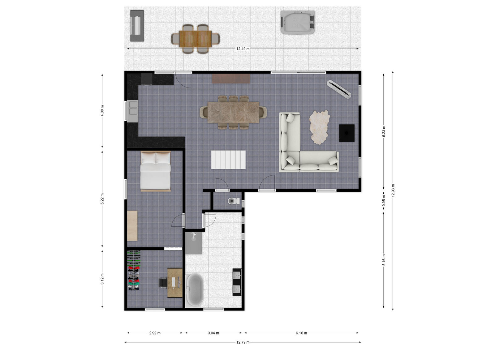 Villa 3ch avec garage, box et partie pro - Rez - rue de la marlagne 20 - rance