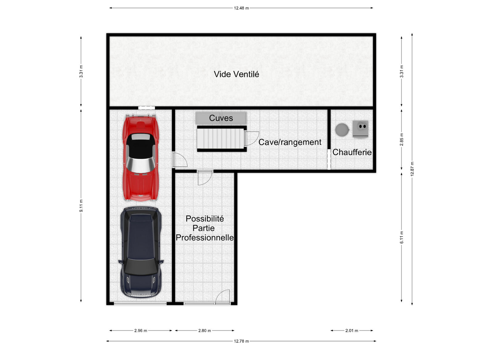 Villa 3ch avec garage, box et partie pro - Rez-1 - rue de la marlagne 20 - rance