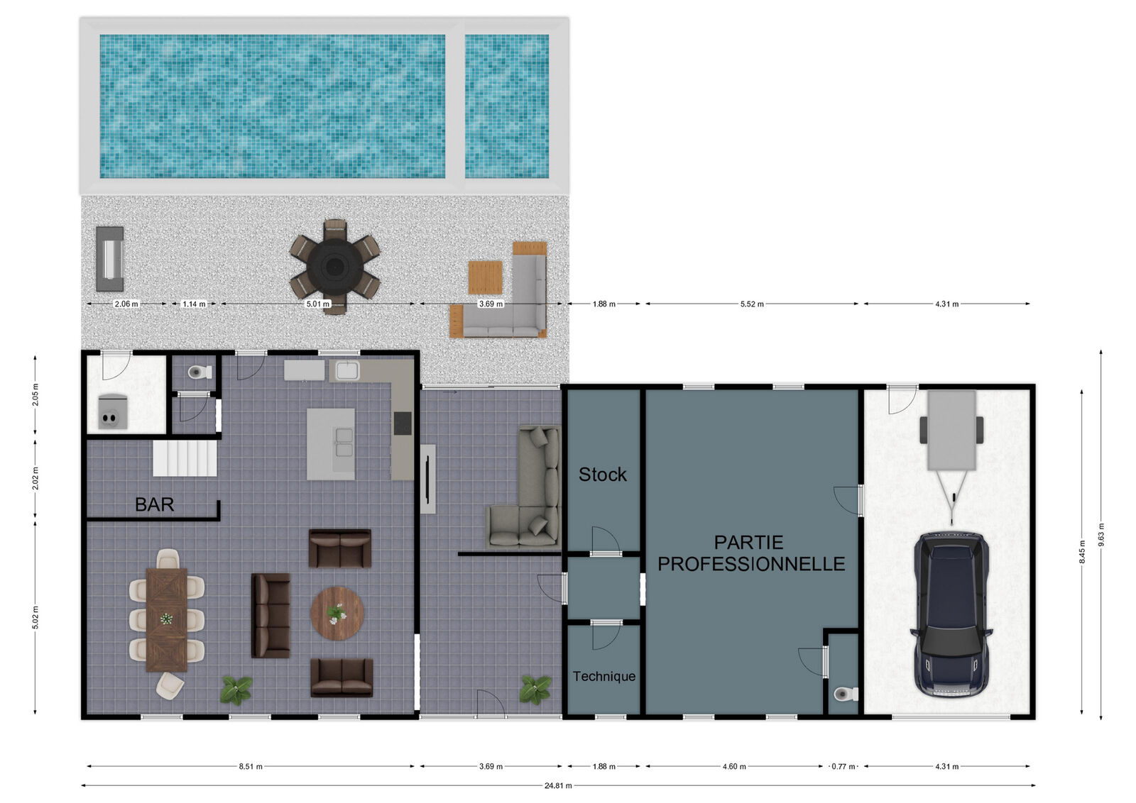 Fermette rénovée de 500m2 sur 24 ares avec partie pro - Rez - rue de la station 29 - froidchapelle
