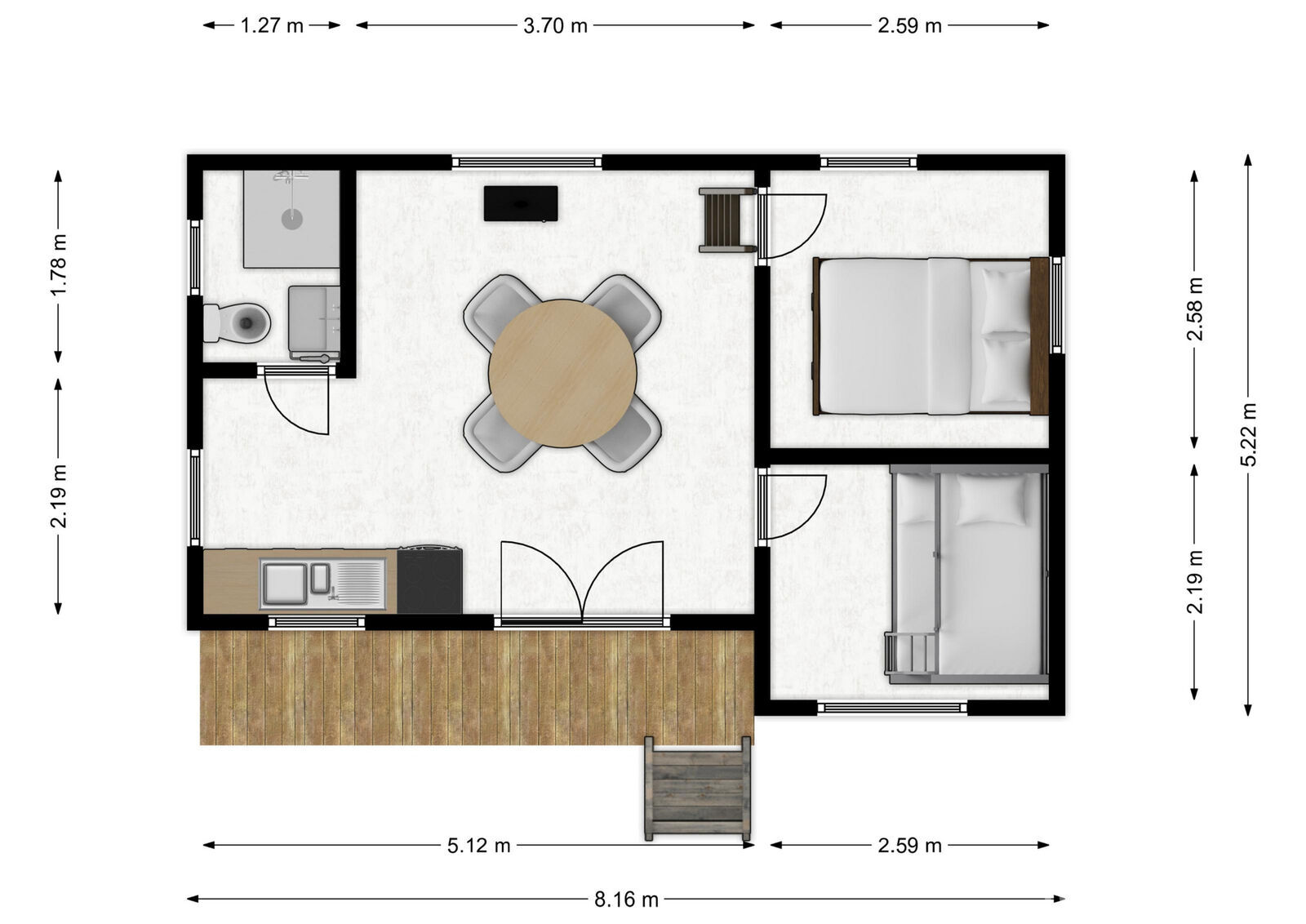 Chalet 2 ch au milieu des bois - Rez - nobertins 194 - oignies