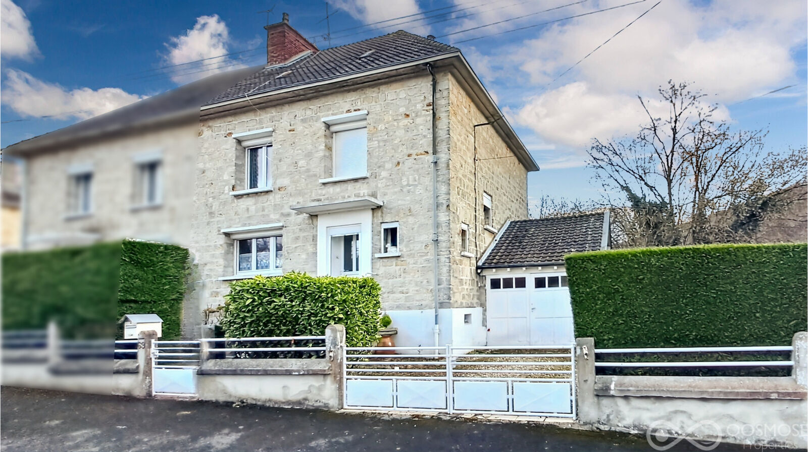 France 15' Belg. - Maison 4ch avec garage et jardin - Facade modif flou