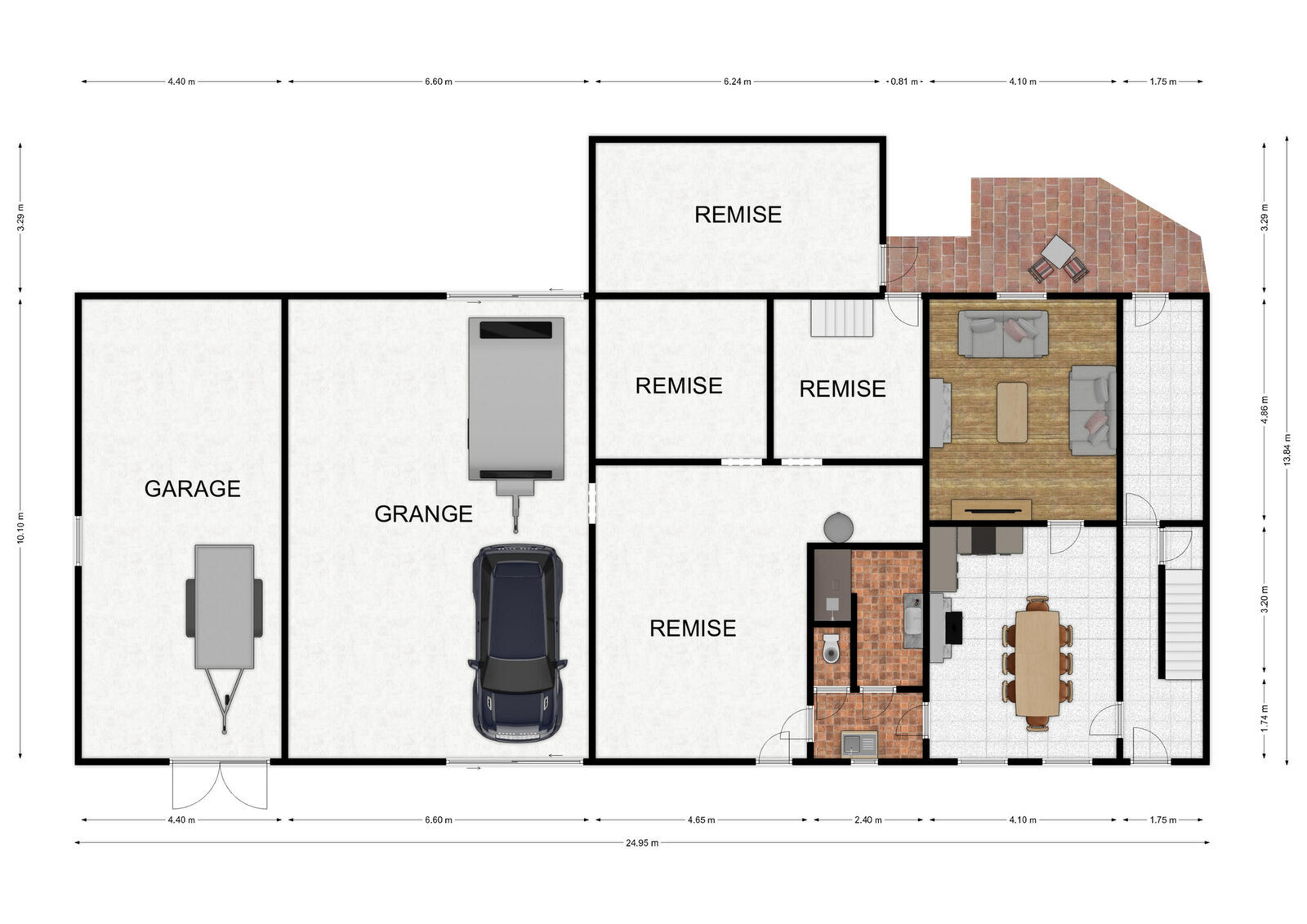 Ancien corps de ferme de 150 m² avec nombreuses dépendances et jardin - Rez - rue du chateau - maubert-fontaine