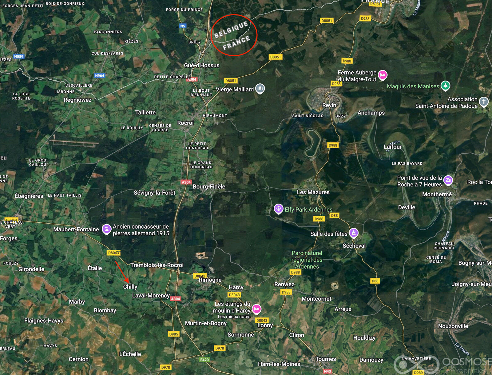 France 15' Belg. - Charmante propriété 4ch bordé par ruisseau - Sat chilly