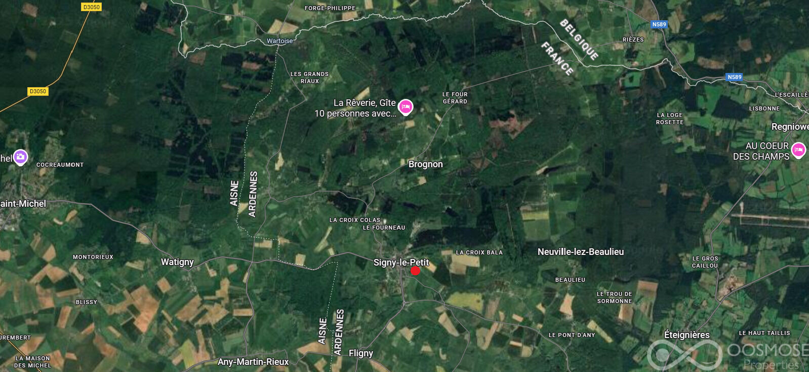 Terrain constructible de 2109 m² - Carte
