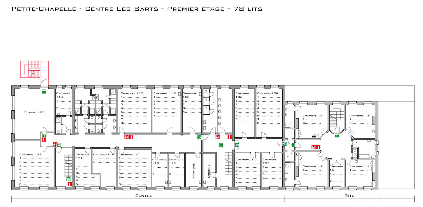 Immeuble de 30ch-120 lits sur 1ha 74a - Aep - rez+1
