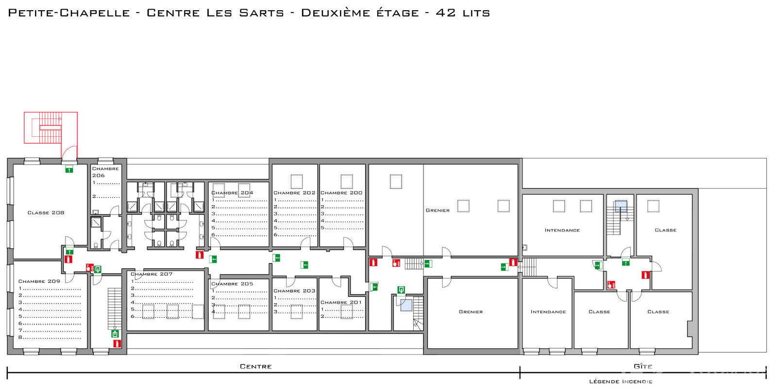 Immeuble de 30ch-120 lits sur 1ha 74a - Aep - rez+2