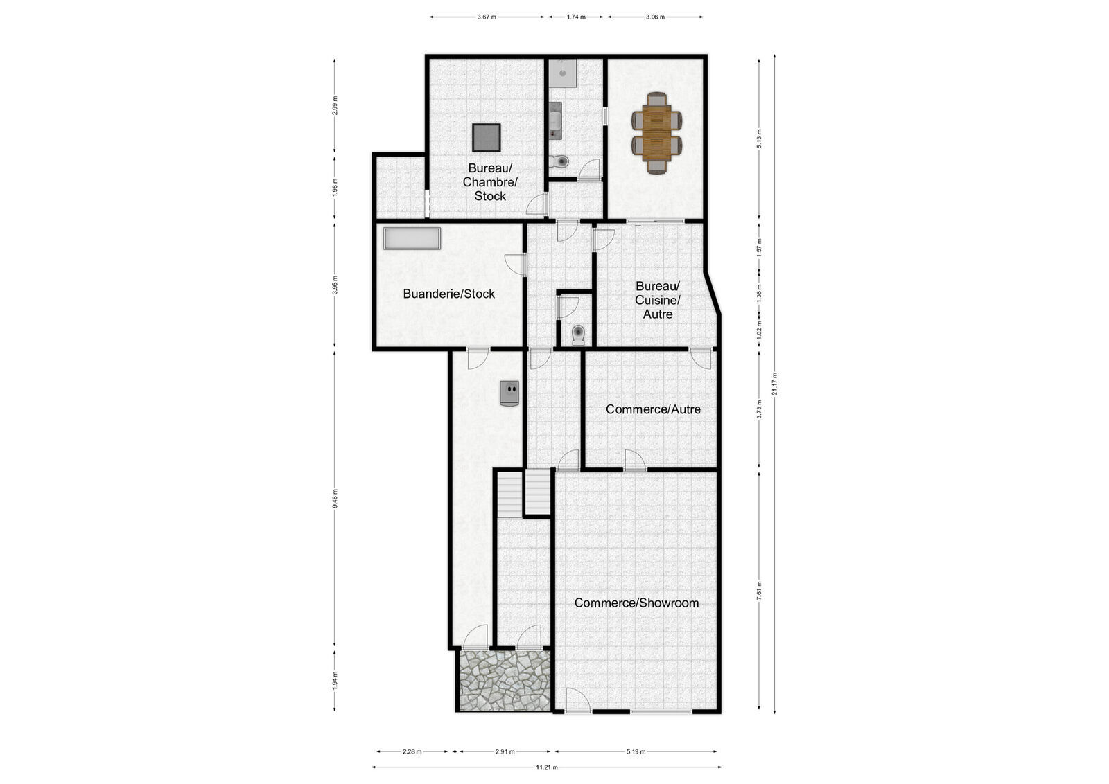 Immeuble 1 commerce et 2 appart. 2ch au centre de Nismes - Rez - rue bassidaine 5 - nismes