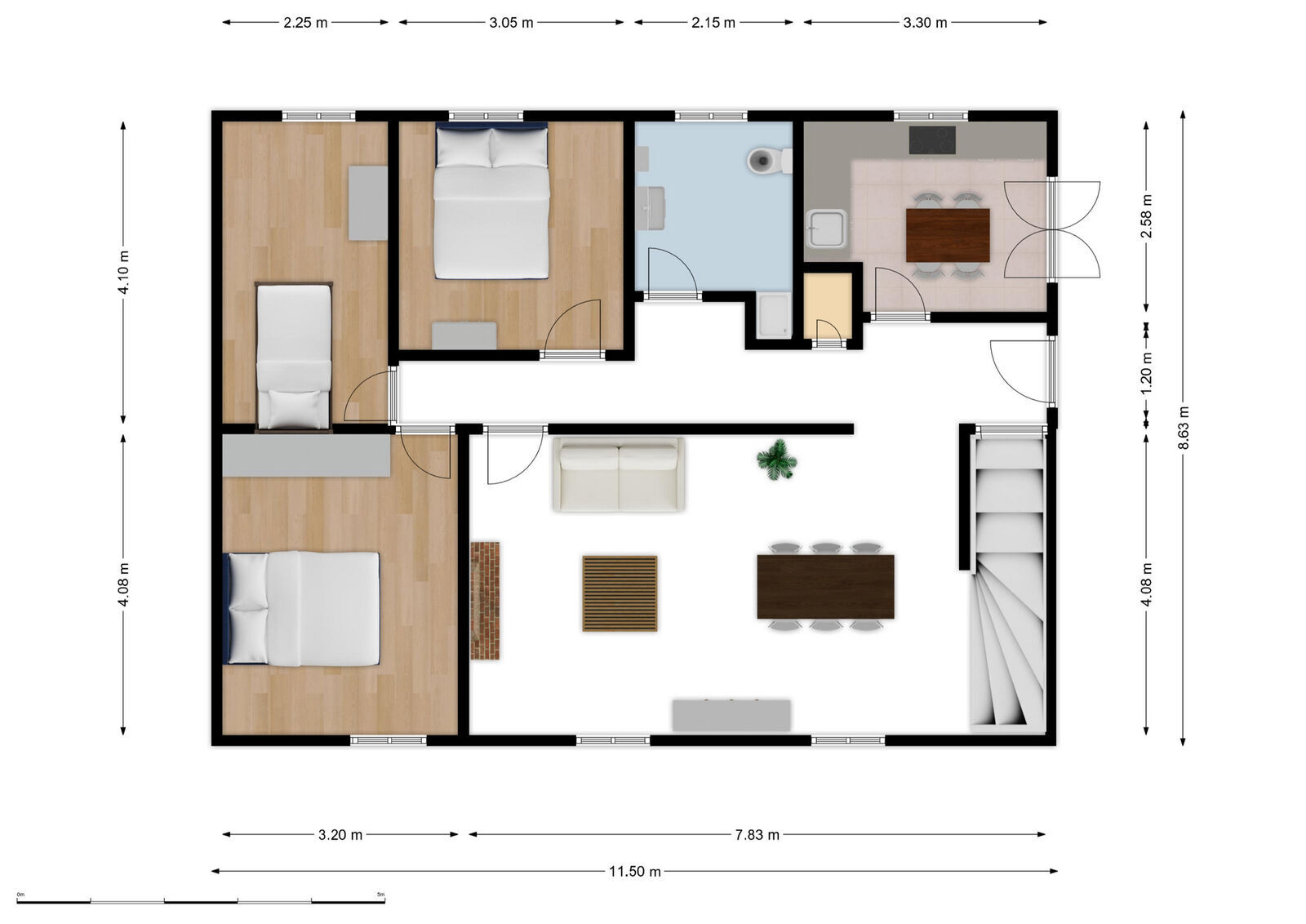 Maison de 110 m² totale avec 4 chambre et jardin - 177703942 leclere floor 1 first design 20251007 7d7038