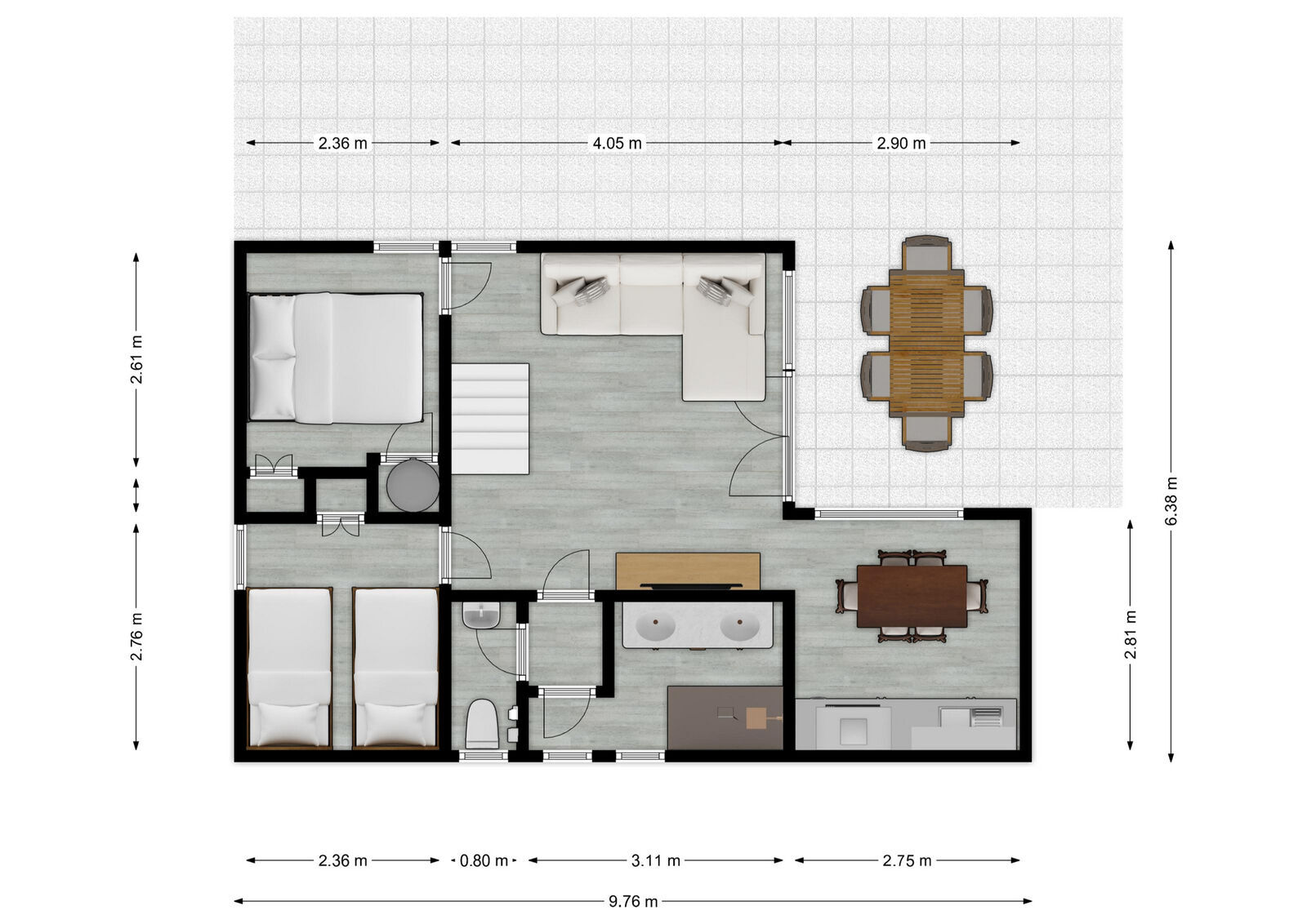 Maison de vacances 6 pers. à 5' de la frontière - Plan rez - domaine de la motte 2 - signy-le-petit