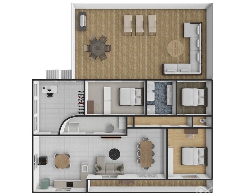 Bâtiment 254m2 av possib. mag., bur., log., ... à 3' de la frontière - Plan rez+1 - bout d en haut 12-14 - gué d hossus