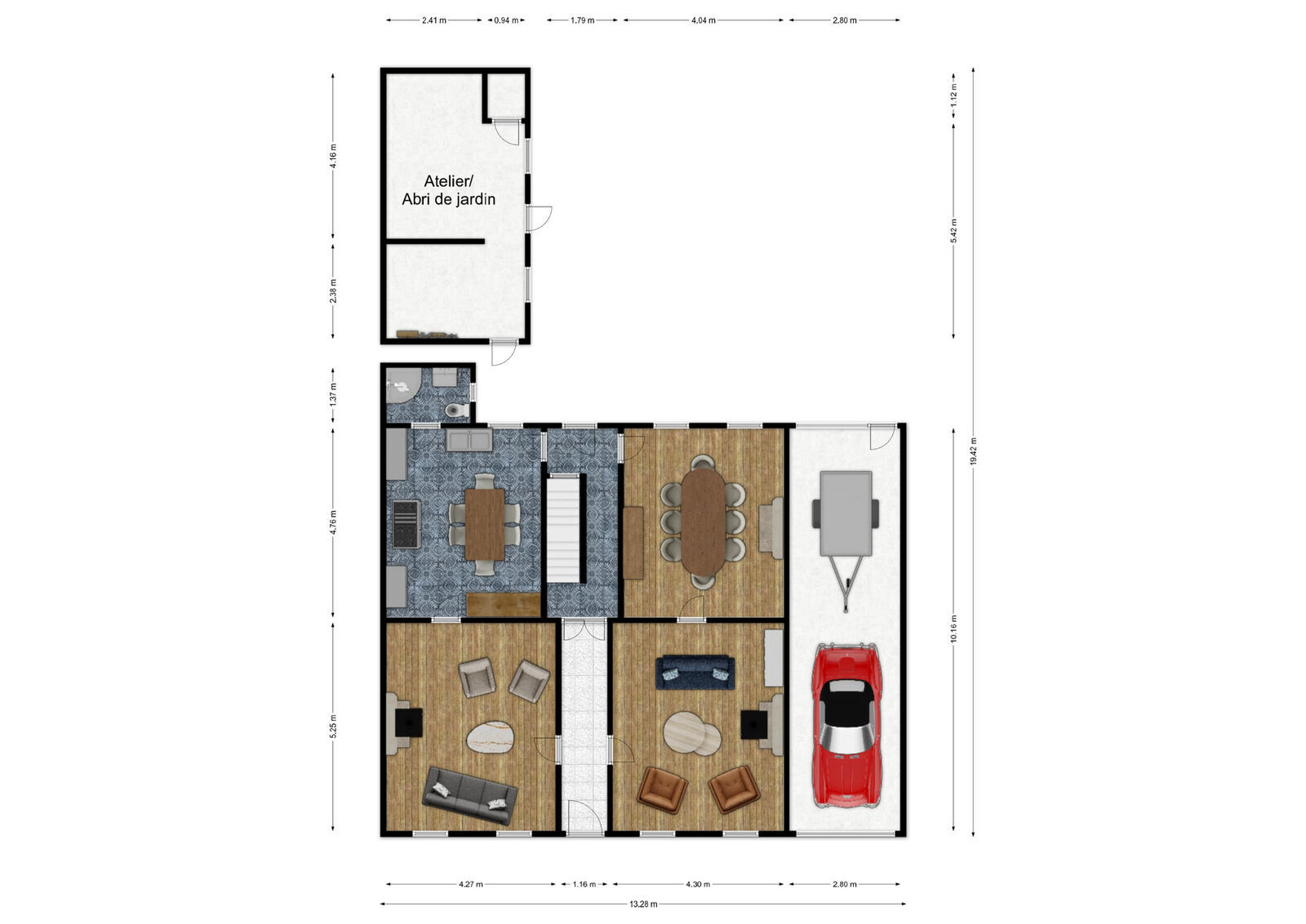 Maison de caractère avec 3 chambres et jardin privatif - Rez - signy