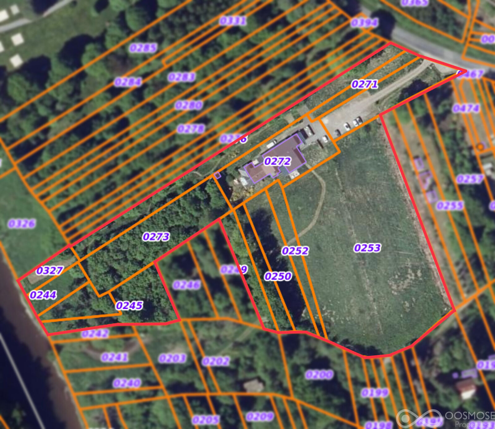 Ensemble immobilier atypique - Sat parcelles